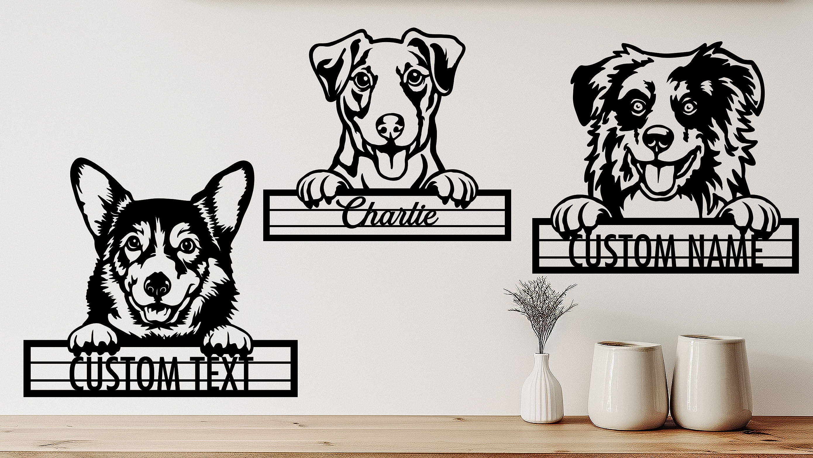 Personalized Dog Metal Wall Art - 30 Breeds Available