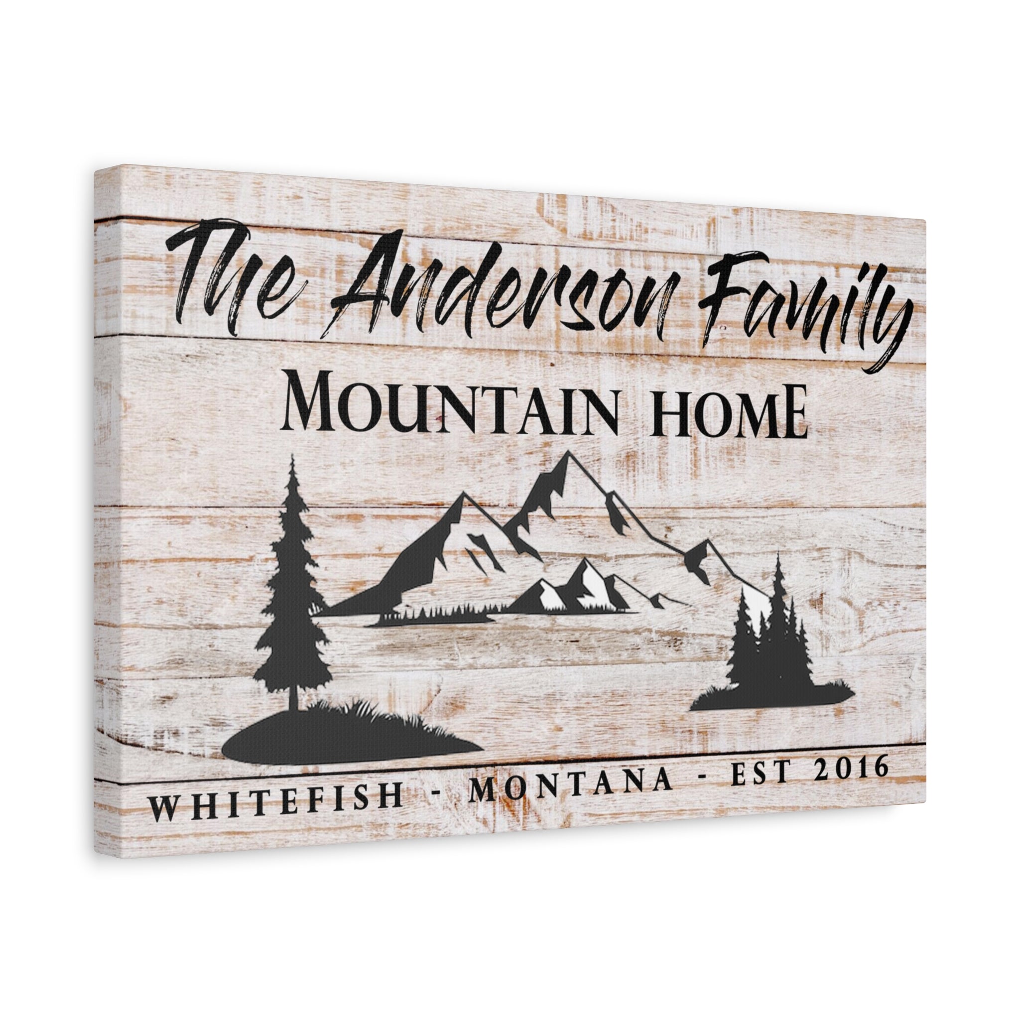 Mountain Home Name Premium Custom Canvas Wall Art