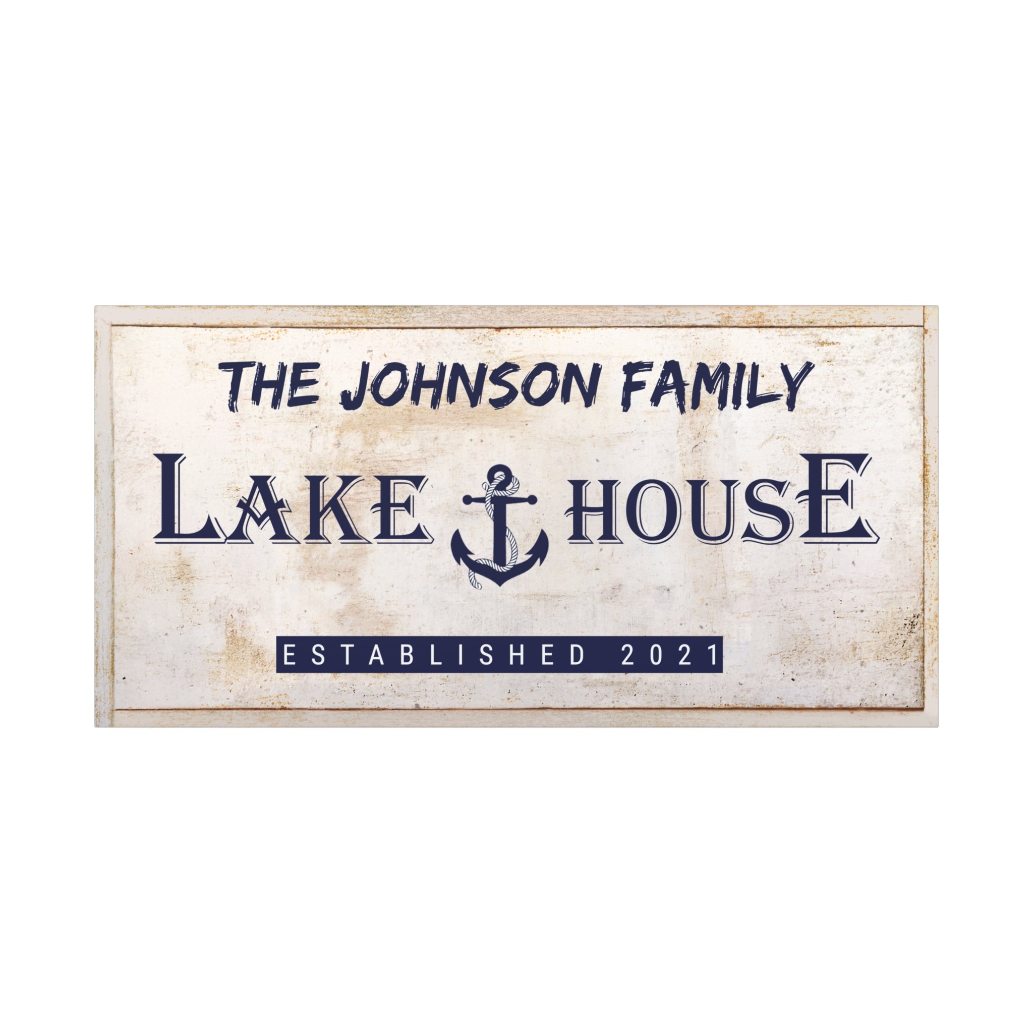 Lake House Anchor - Tan -Family Premium Custom Canvas Wall Art