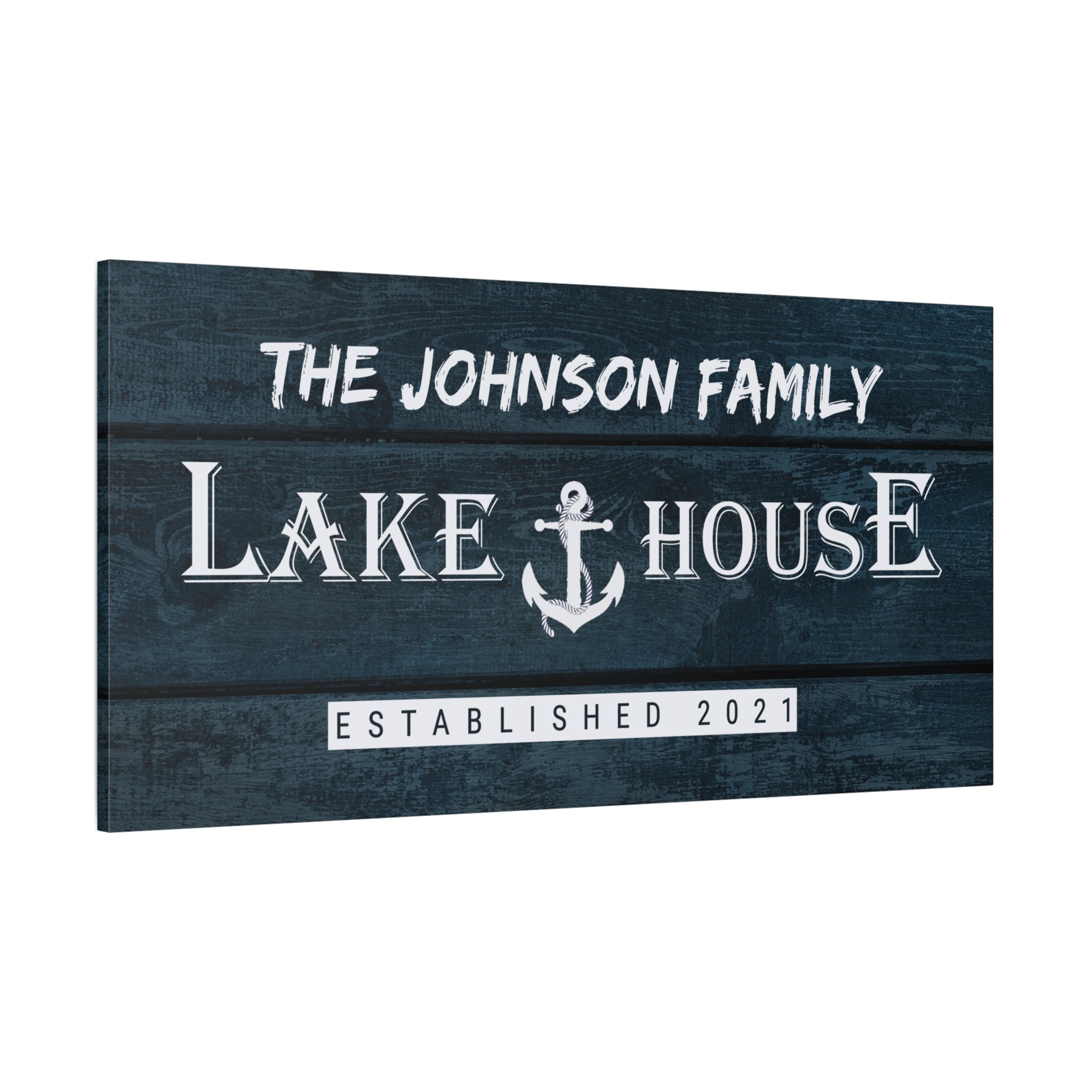 Lake House Anchor Family -Blue- Premium Custom Canvas Wall Art