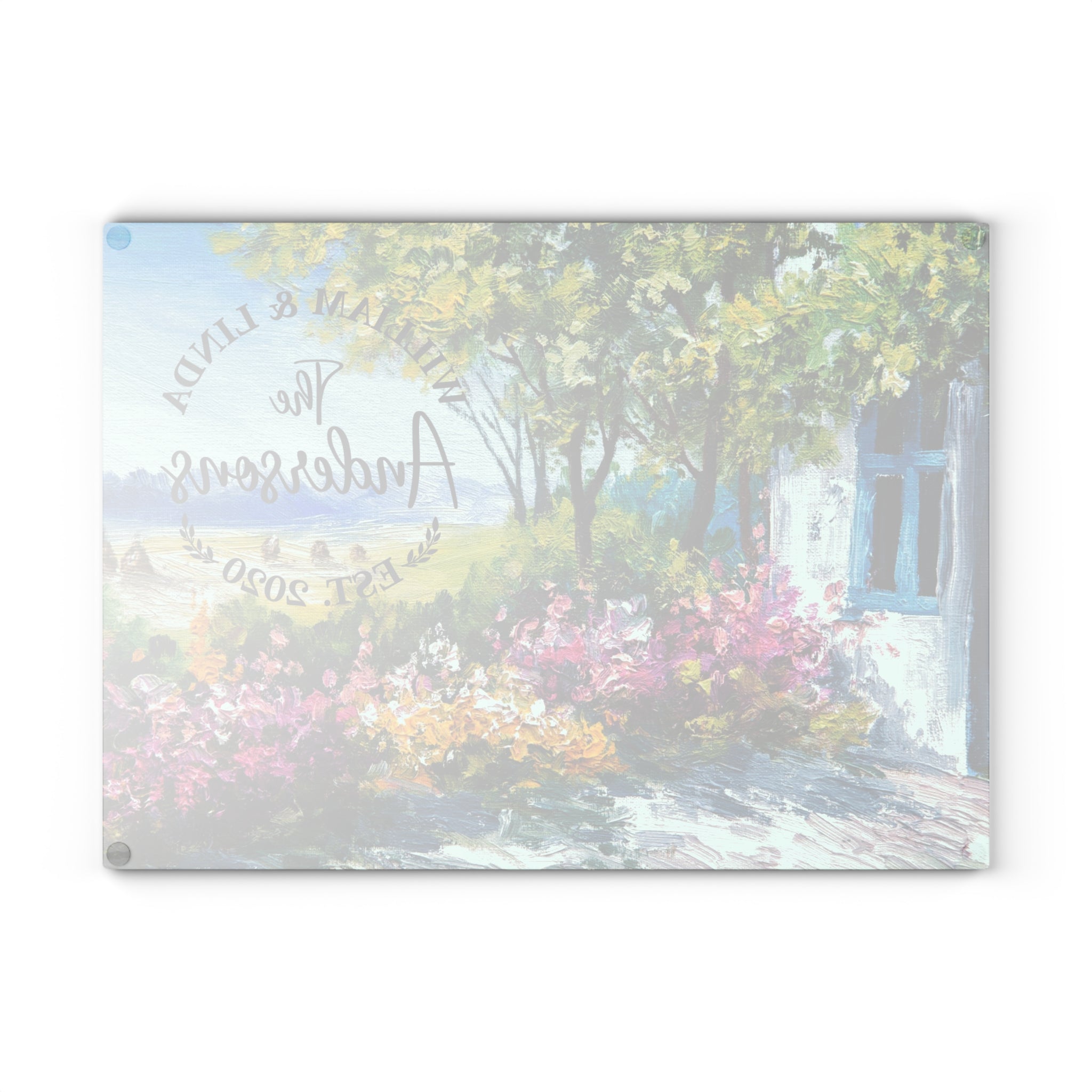 Personalized Flower Garden Cutting Board, 20 Designs | 8x11 and 11X15 | , Tempered Glass Board, Housewarming Gift, Wedding Gifts, Real Estate Closing Gift, Kitchen Sign, Cheese Board - Premium Glass Cutting Board - DESIGN 8