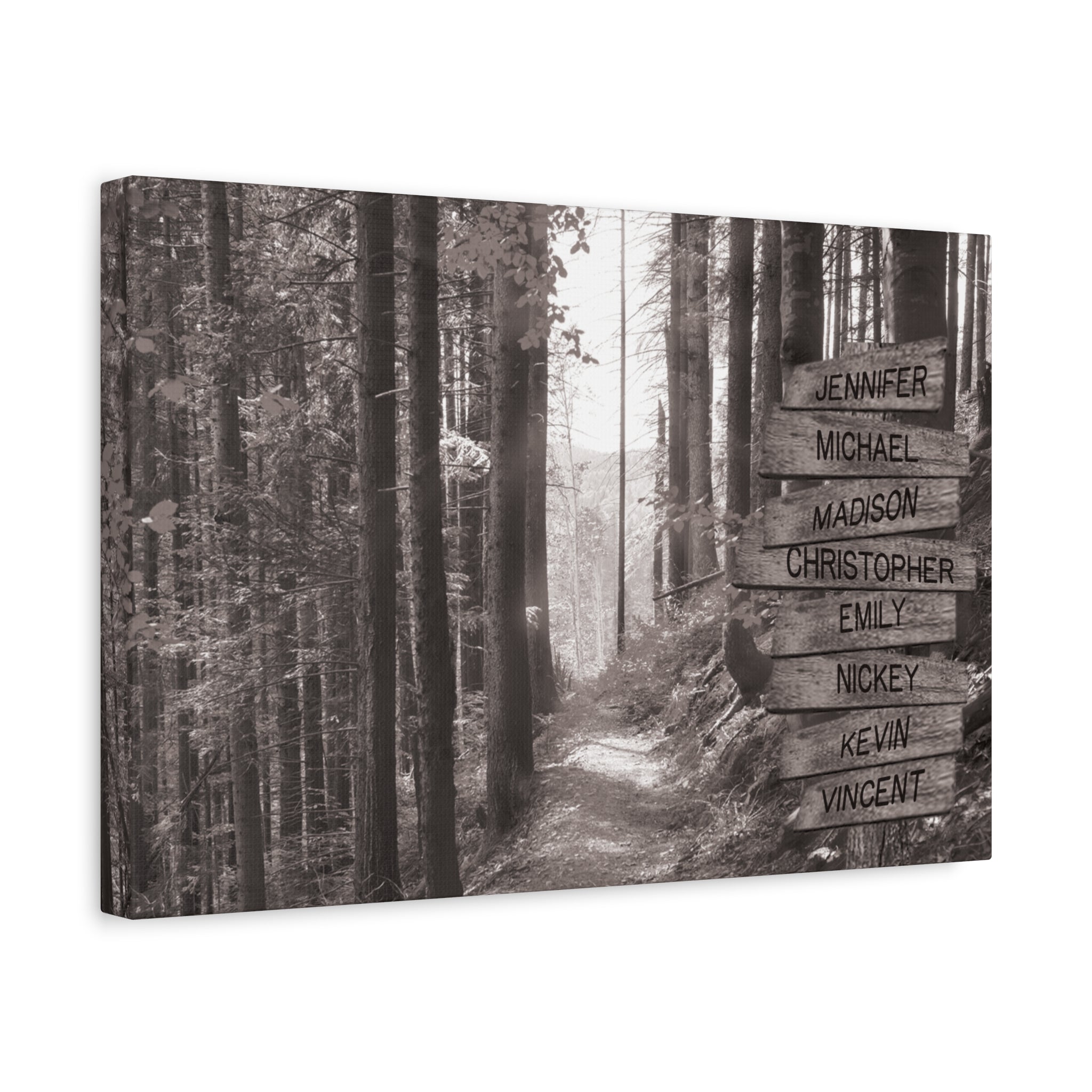 Wooded Mountain Trail - Multi-Names Premium Custom Canvas Wall Art