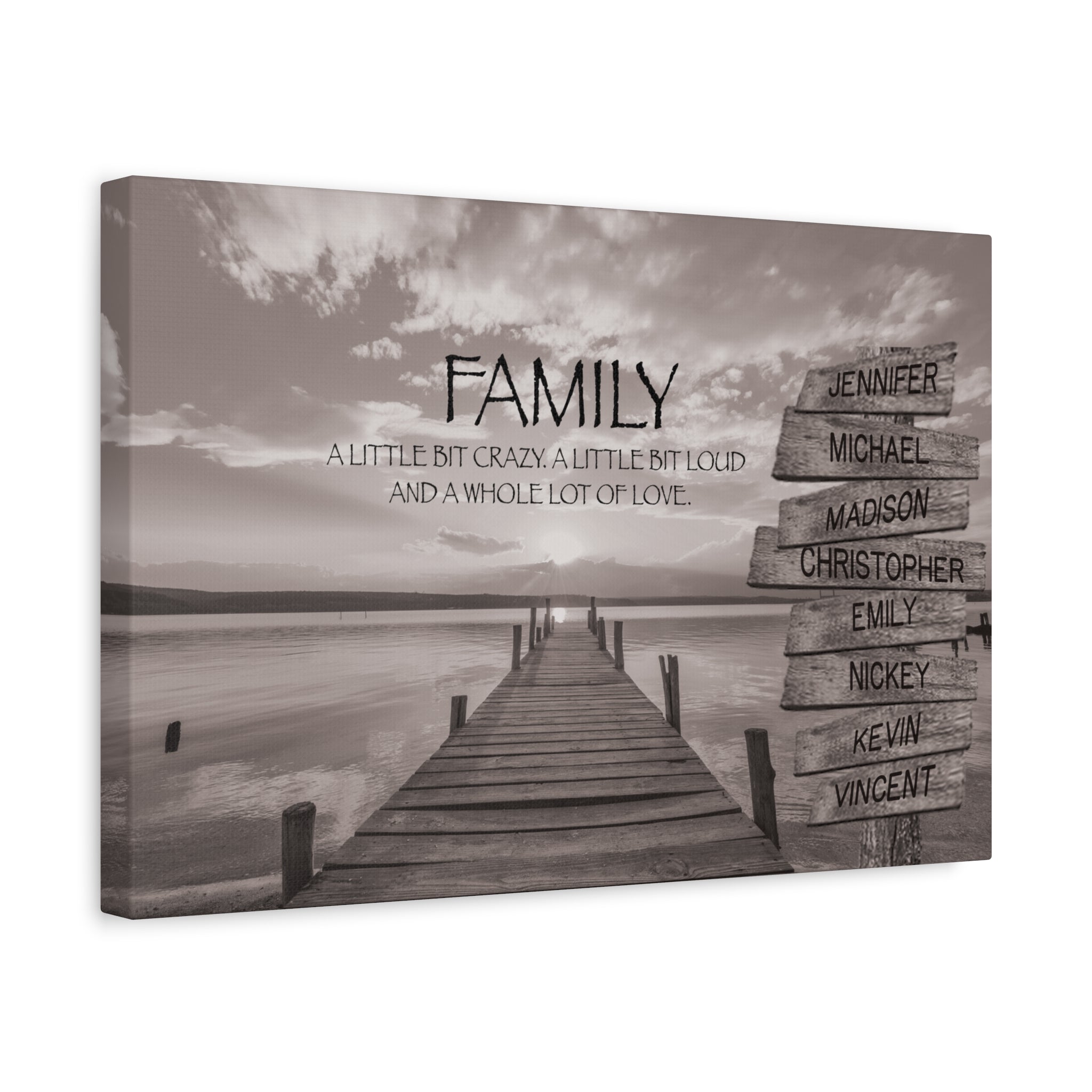 Family Lake Dock - Multi-Names Premium Custom Canvas Wall Art