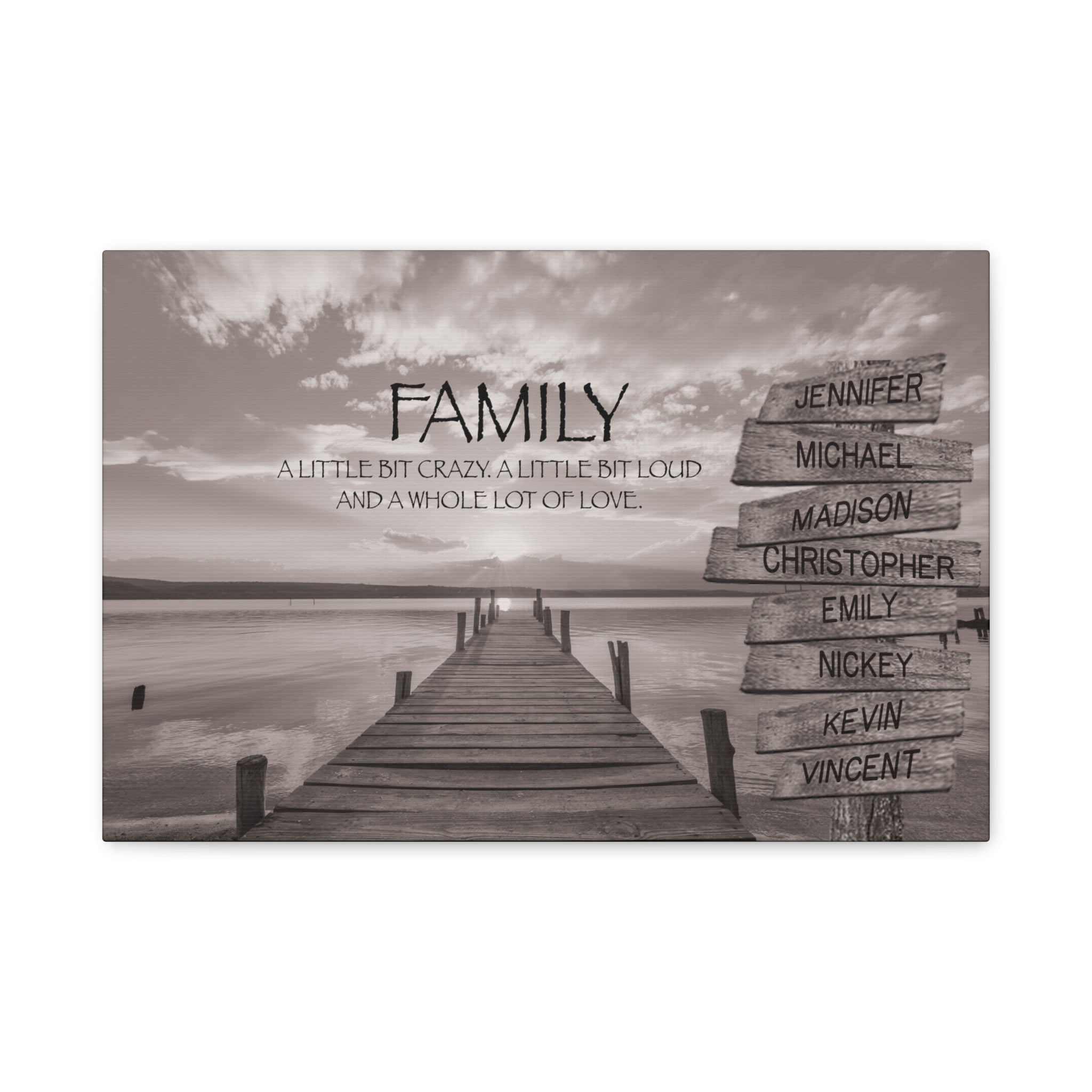 Family Lake Dock - Multi-Names Premium Custom Canvas Wall Art