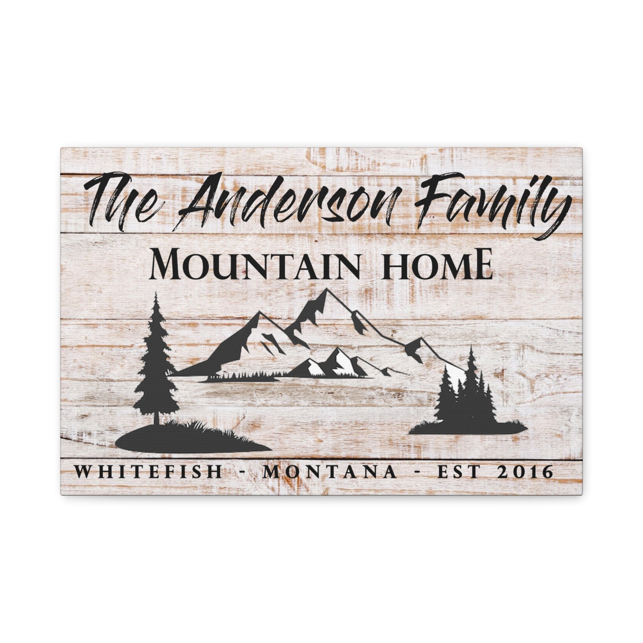 Mountain Home Name Premium Custom Canvas Wall Art