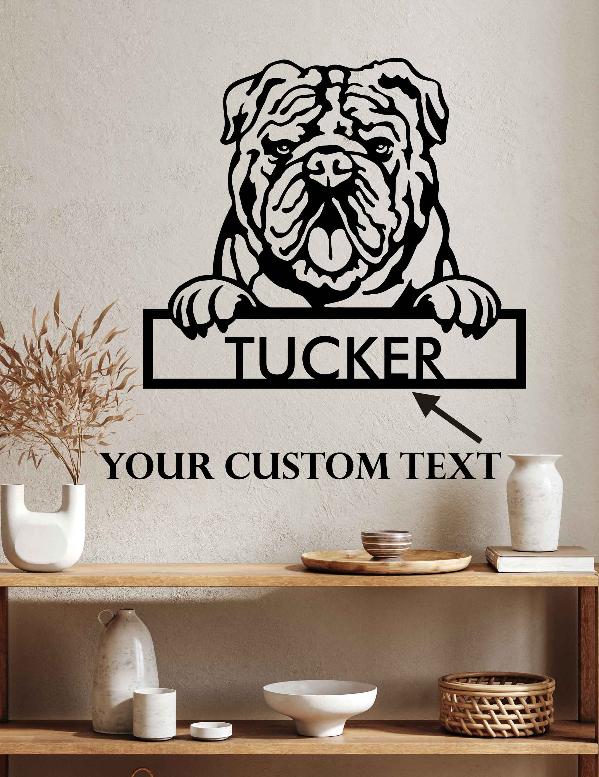 English Bulldog - Dog Customized Metal Wall Art Decor