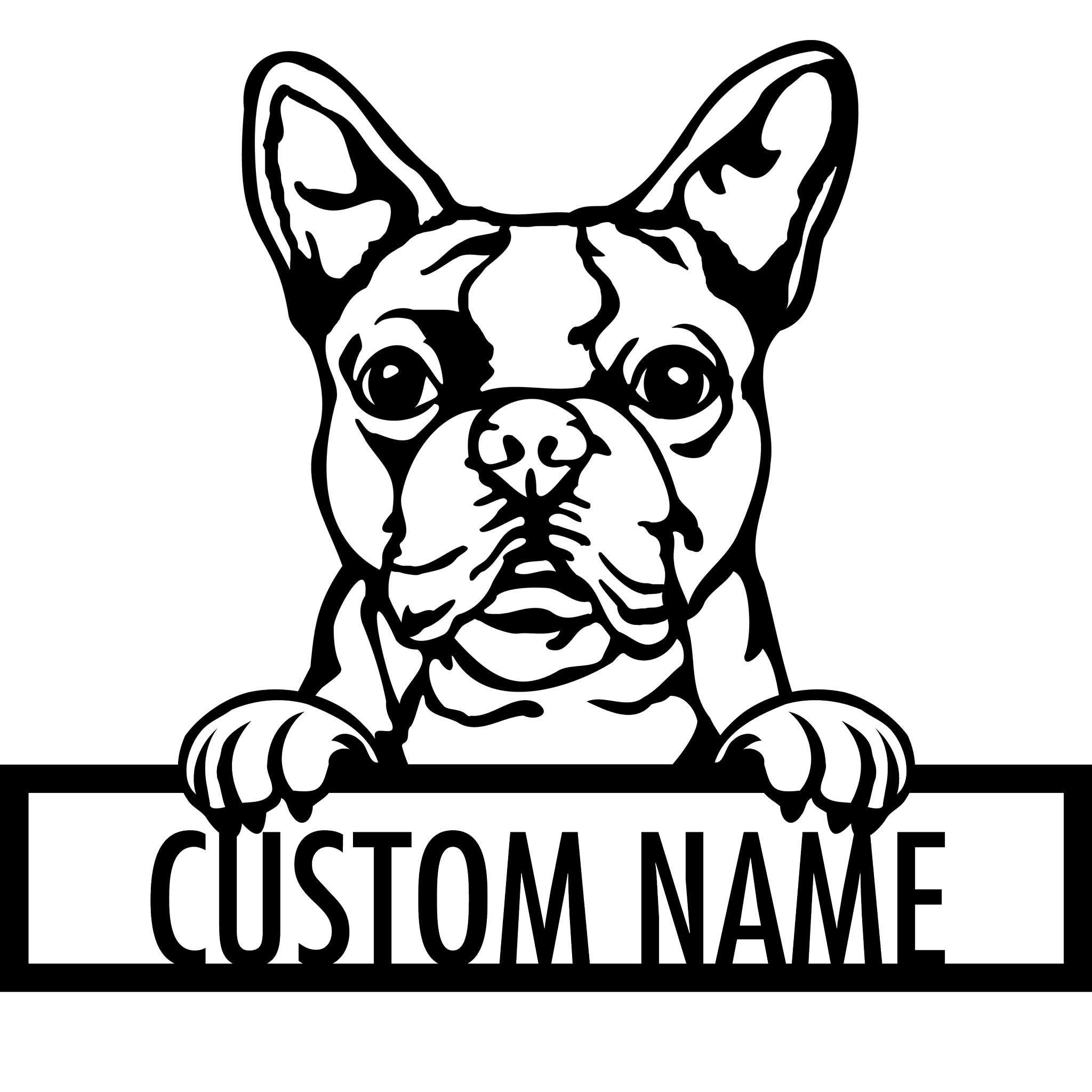 Boston Terrier - Dog Customized Metal Wall Art Decor