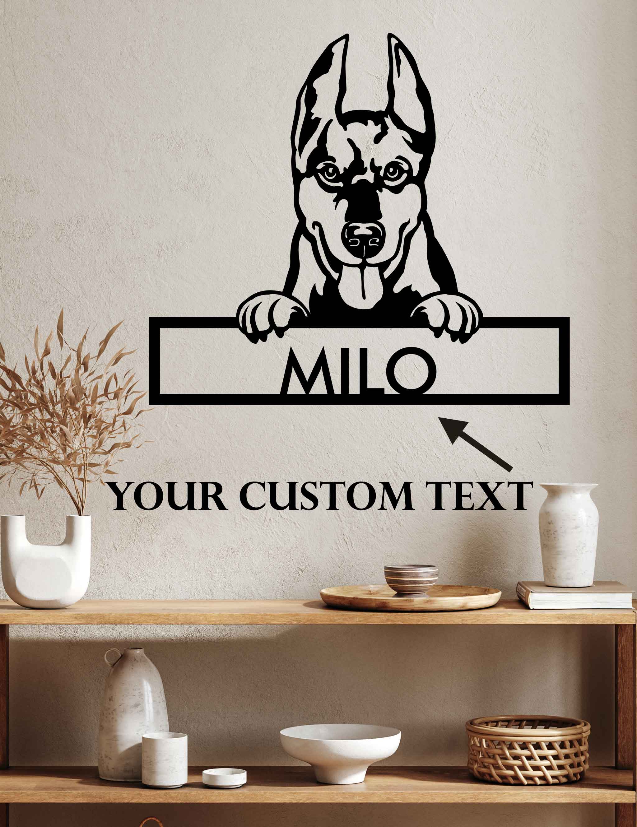 Doberman- Dog Customized Metal Wall Art Decor