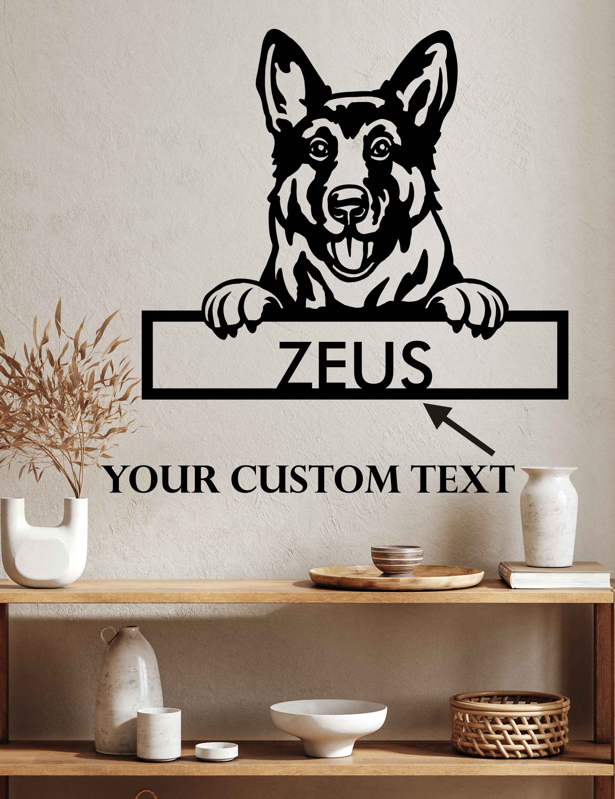 German Shepherd  - Dog Customized Metal Wall Art Decor