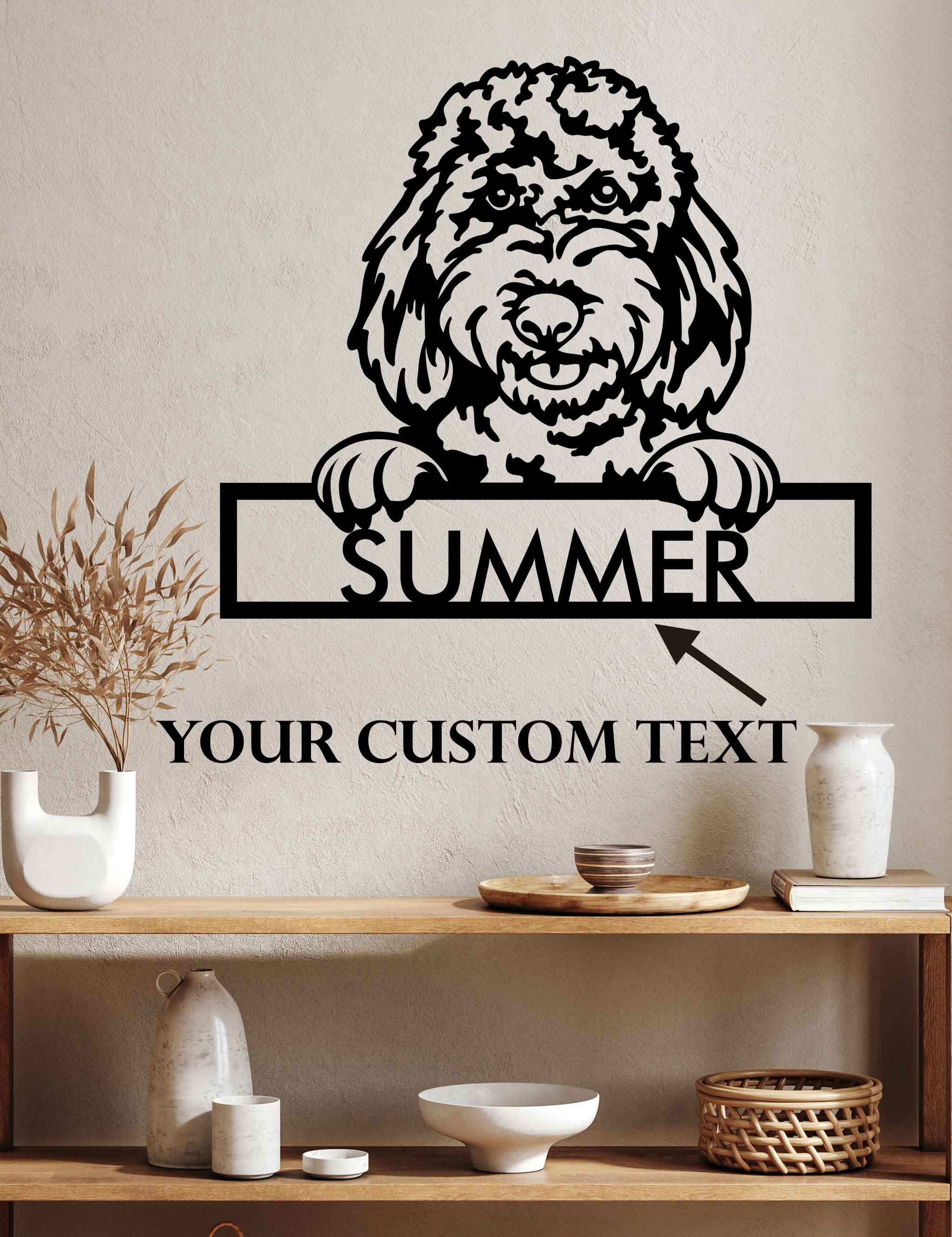 Goldendoodle  - Dog Customized Metal Wall Art Decor