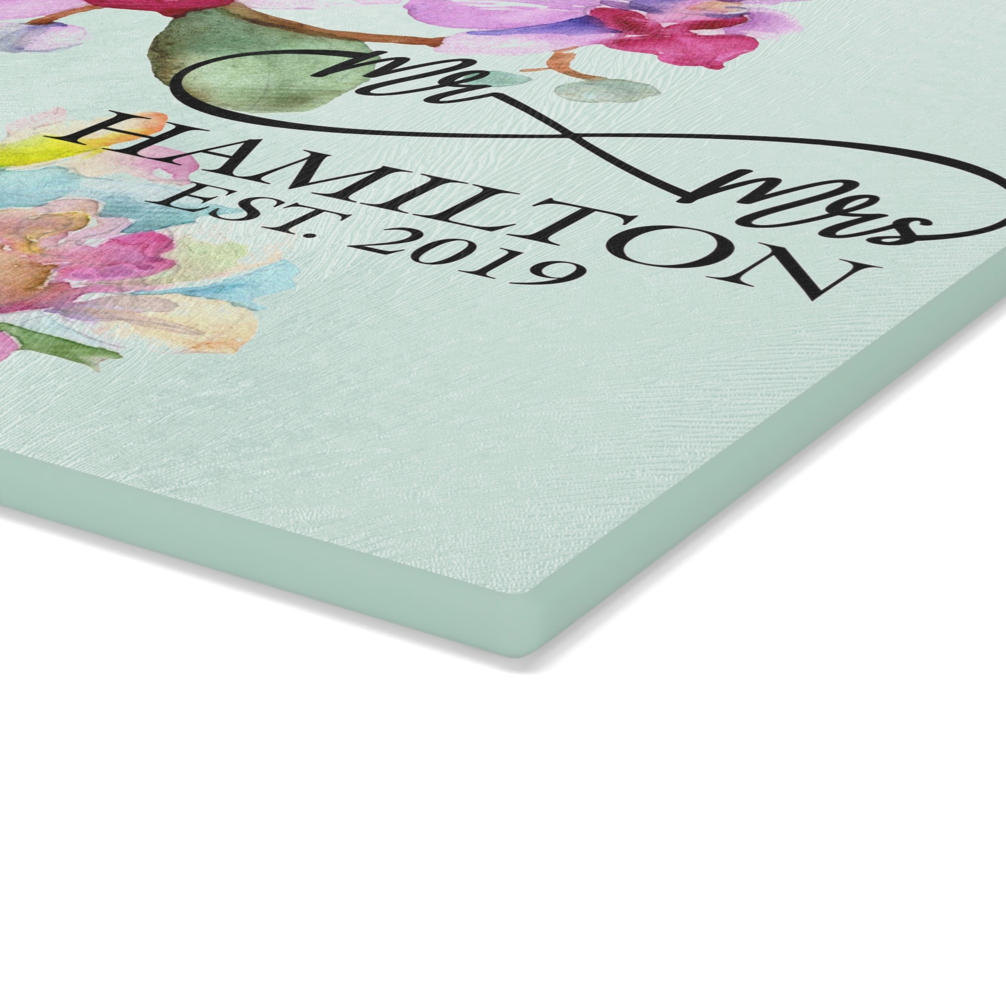 Personalized Lilly Flowers Glass Cutting Board – 20 Custom Designs, Tempered Glass, Housewarming, Wedding & Real Estate Gifts - Available in 2 Sizes: 8x11 & 11x15  - DESIGN 7