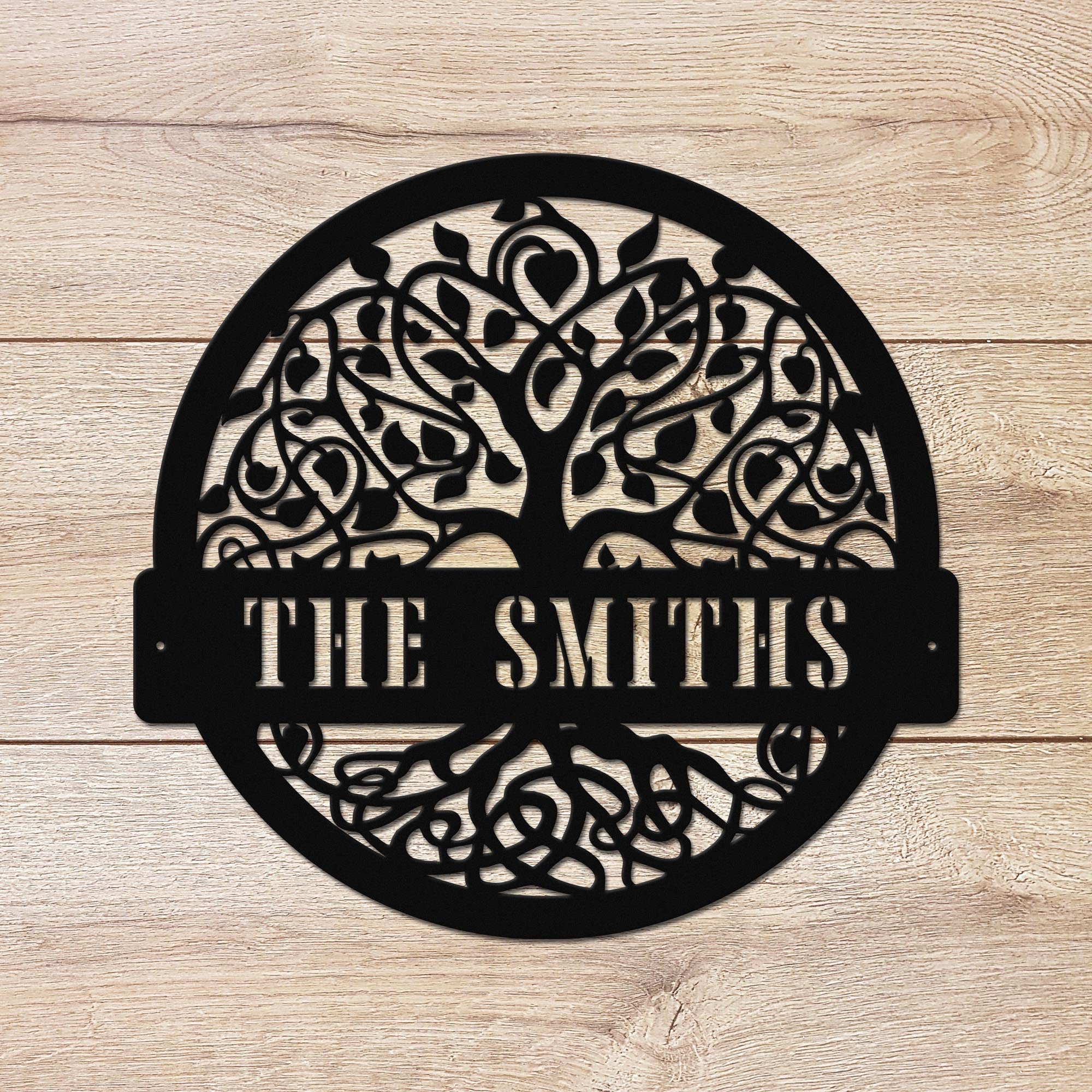 Tree Of Life Personalized Monogram Metal Wall Decor Sign