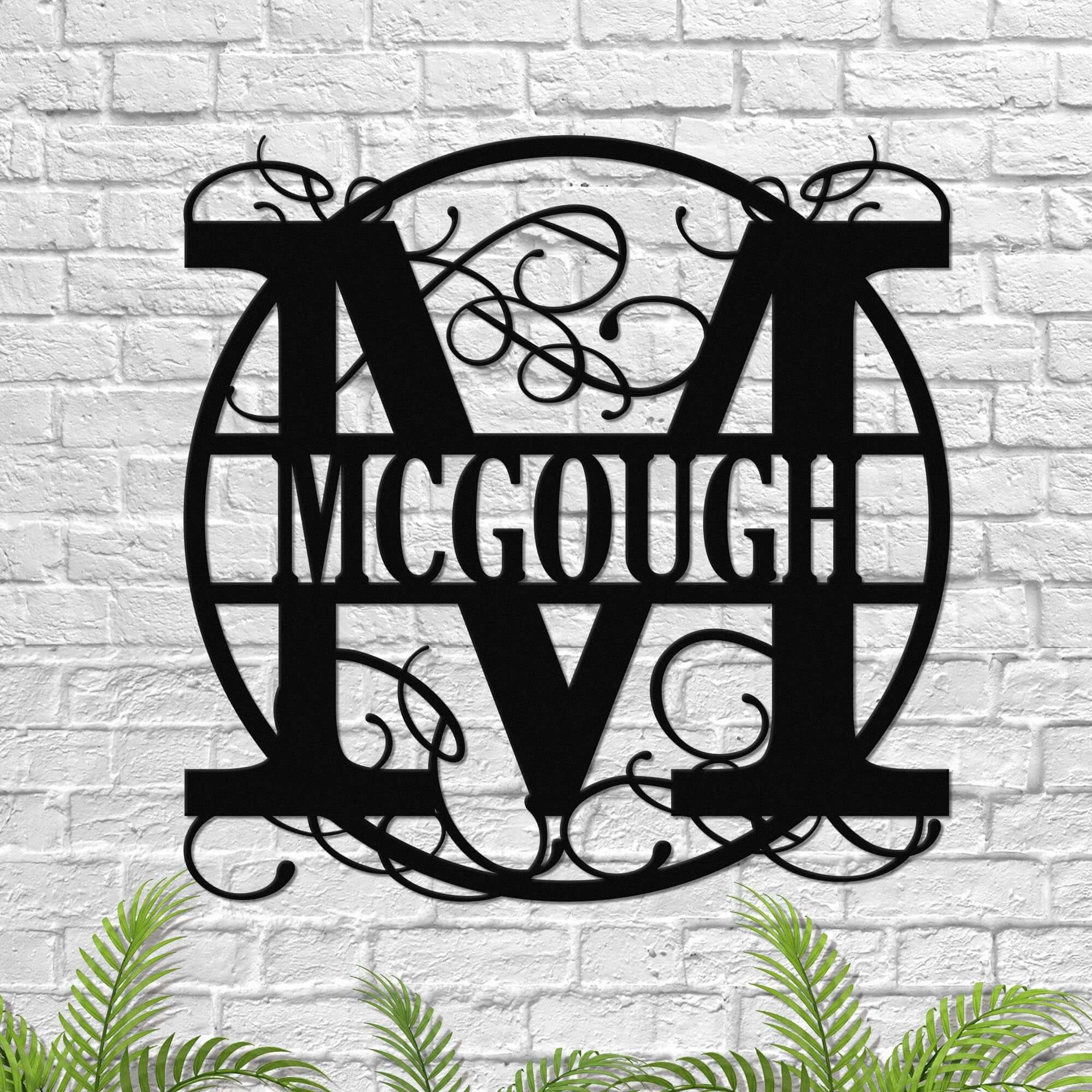 Custom Letter Monogram Personalized Metal Wall Art