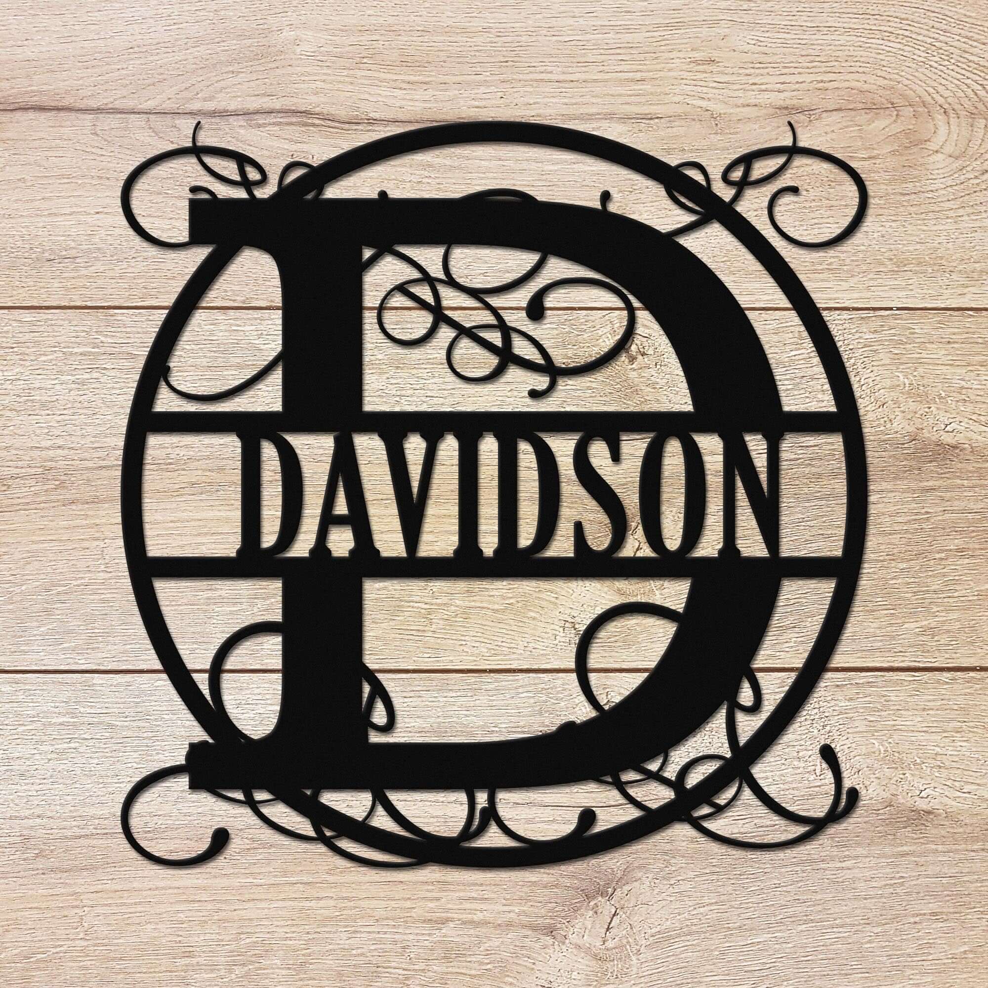 Custom Letter Monogram Personalized Metal Wall Art