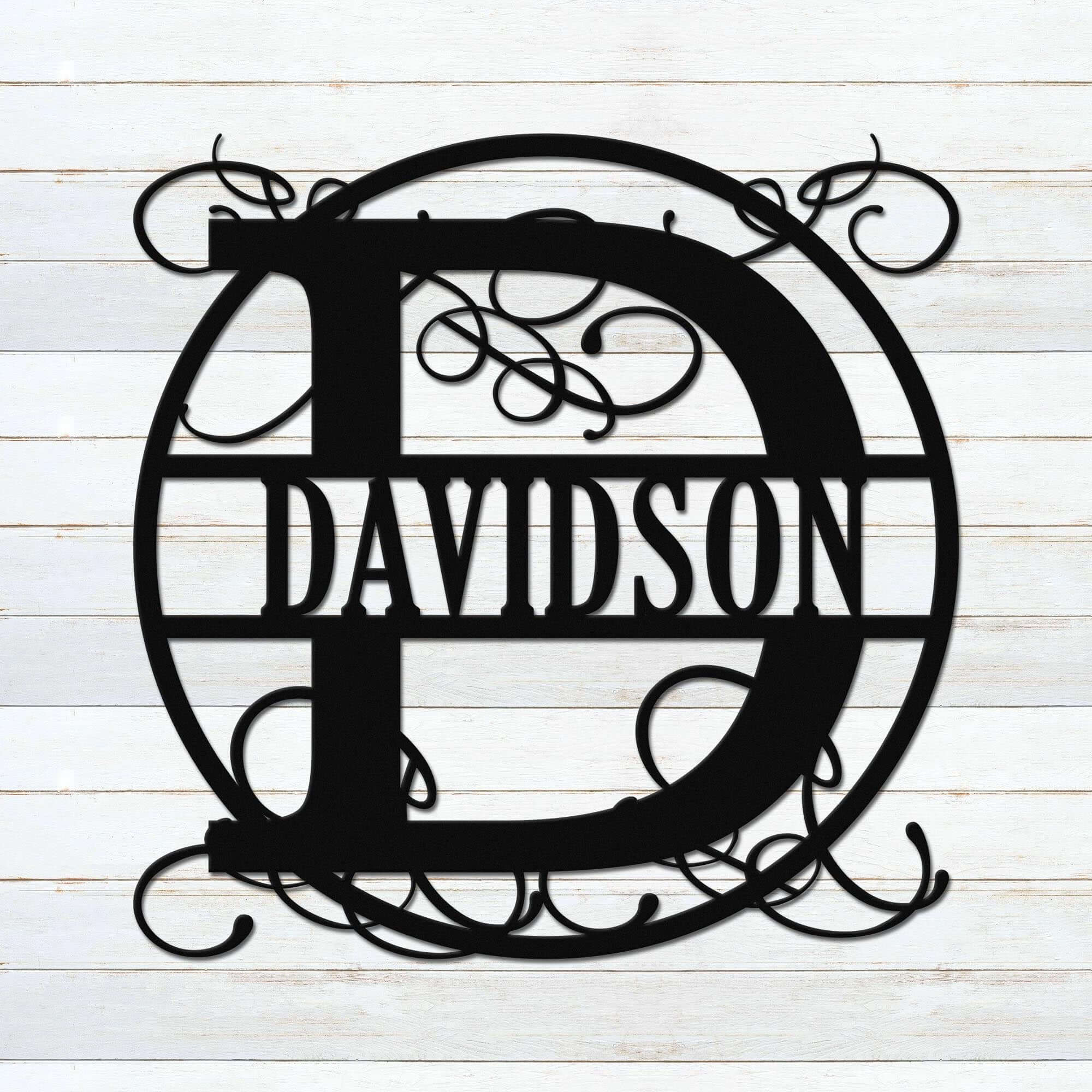 Custom Letter Monogram Personalized Metal Wall Art