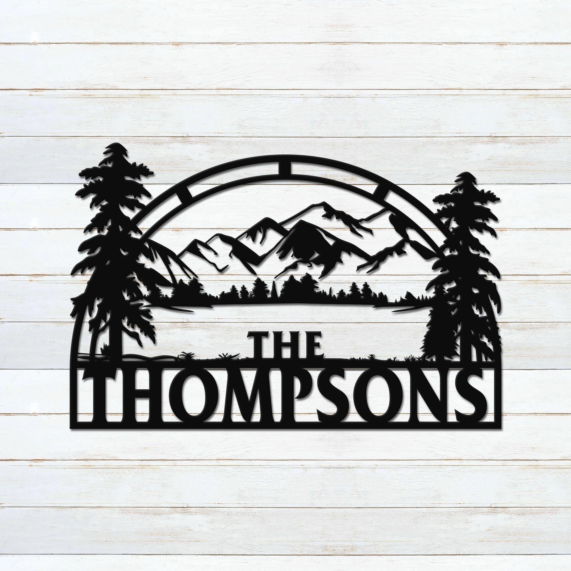 Personalized Wilderness Monogram Custom Metal Wall Decor Sign